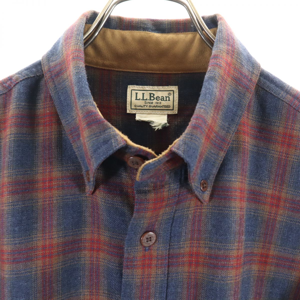 L.L.Bean エルエルビーン 90s チェック柄 長袖 ボタンダウンシャツ ネイビー系 オールド ヴィンテージ メンズ