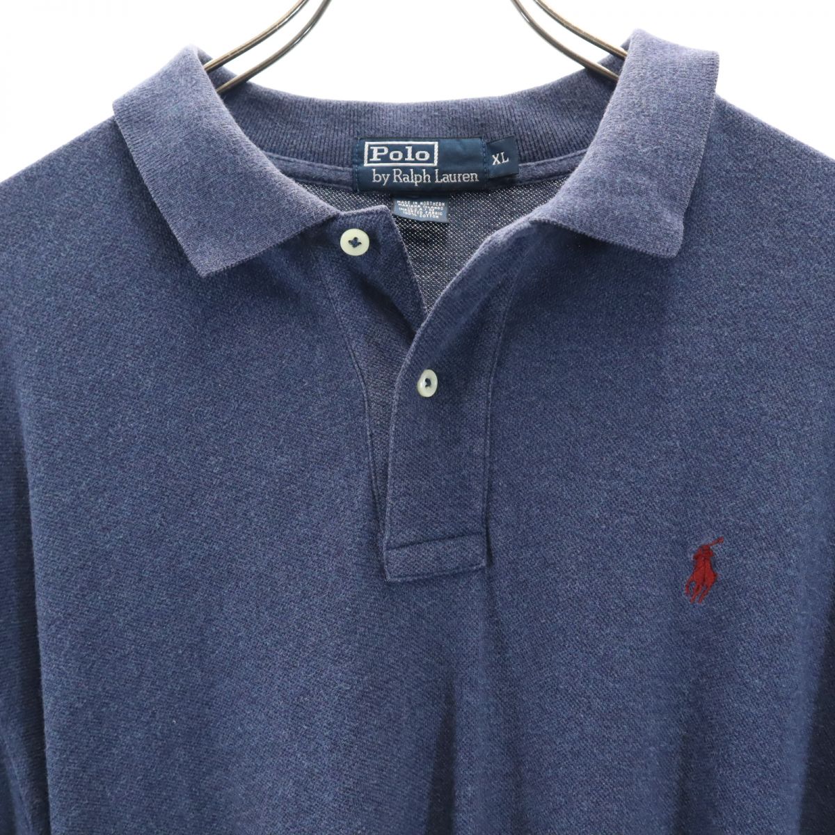 Polo by Ralph Lauren ポロバイラルフローレン 90s 長袖 ポロシャツ XL ネイビー系 オールド ヴィンテージ メンズ