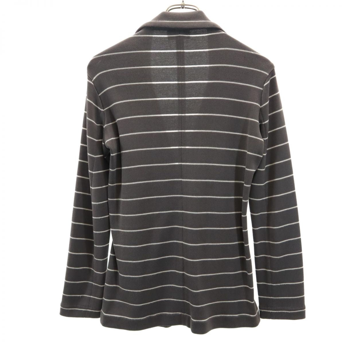 Emporio Armani エンポリオアルマーニ ボーダー柄 テーラードジャケット 40 グレー レディース