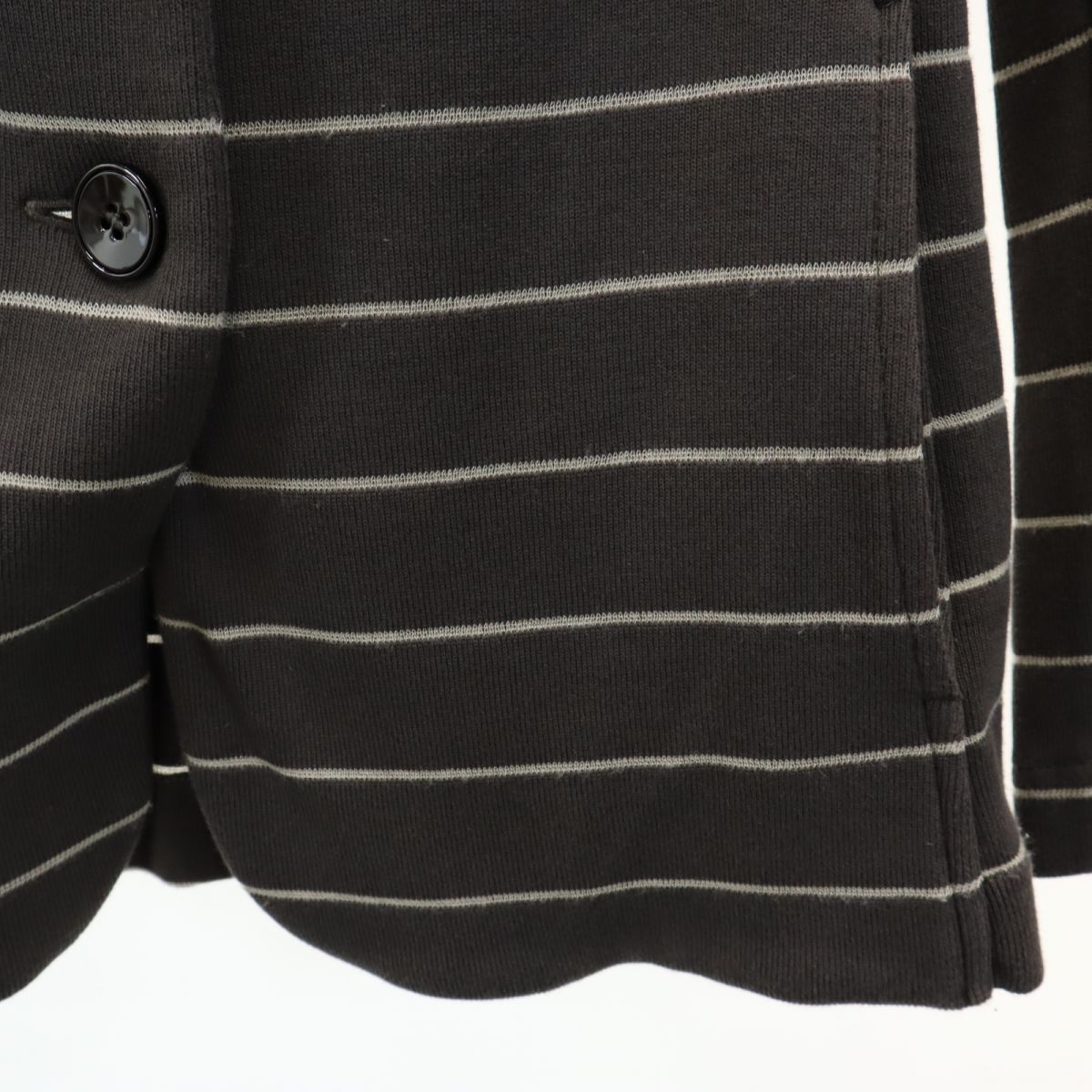 Emporio Armani エンポリオアルマーニ ボーダー柄 テーラードジャケット 40 グレー レディース