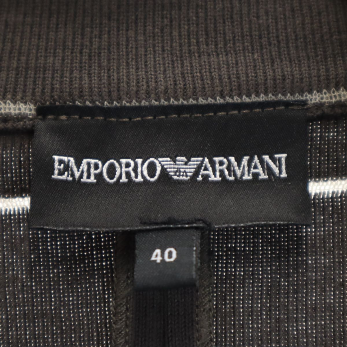 Emporio Armani エンポリオアルマーニ ボーダー柄 テーラードジャケット 40 グレー レディース
