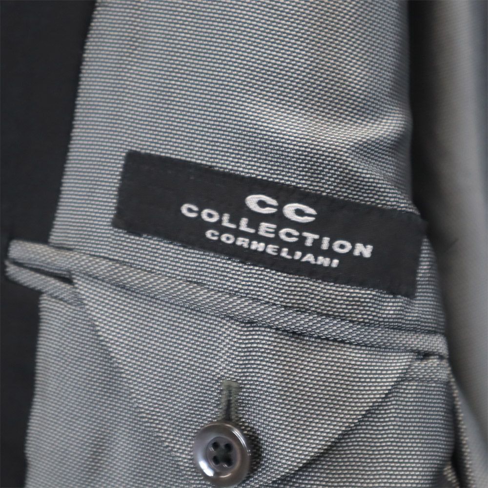 CC COLLECTION CORNELIANI シーシーコレクション コルネリアー二 イタリア製 ウールブレンド テーラードジャケット 50 黒 メンズ