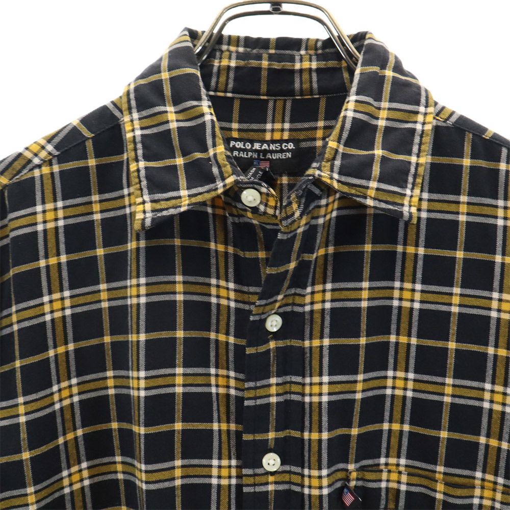 ポロジーンズ 長袖 チェックシャツ S ブラック系 POLO JEANS RALPH LAUREN メンズ