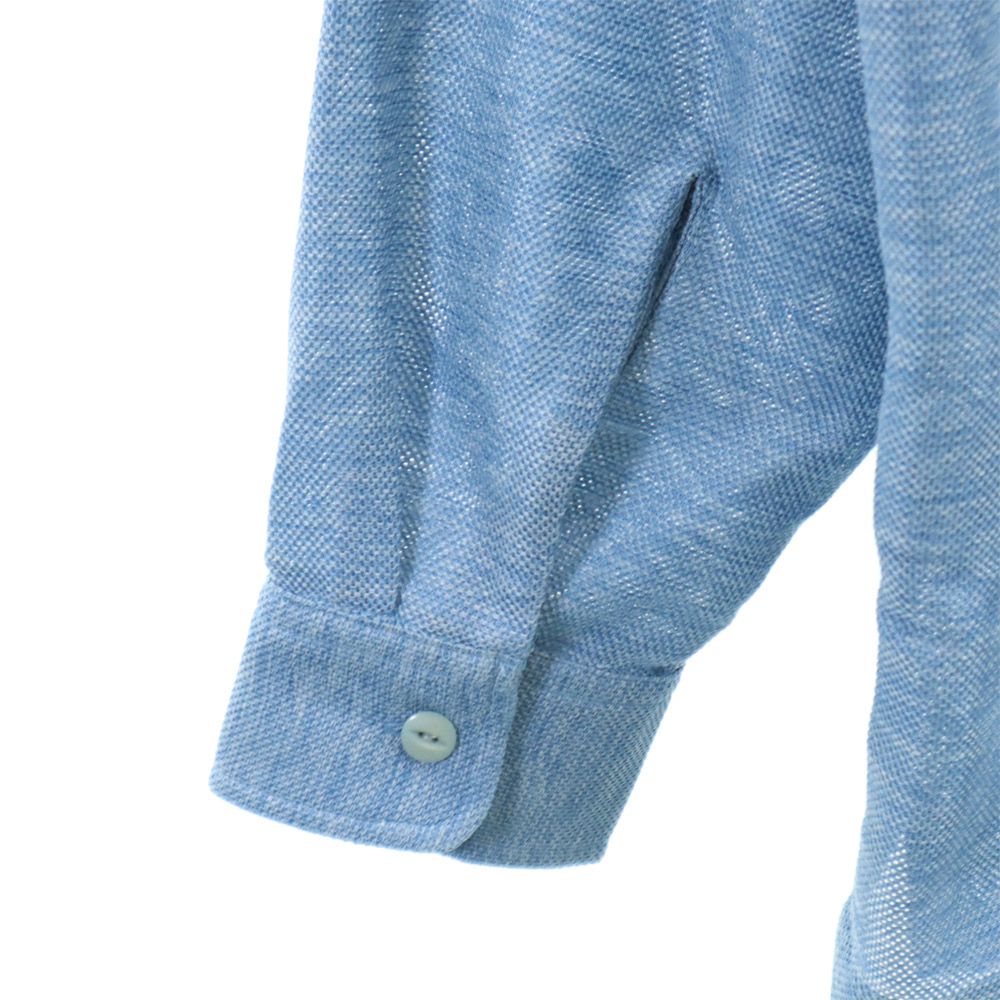 未使用 ANDFAMILYS co. アンドファミリーズ 日本製 長袖 オリエンタルメッシュ シャツ 38 ブルー系 メンズ