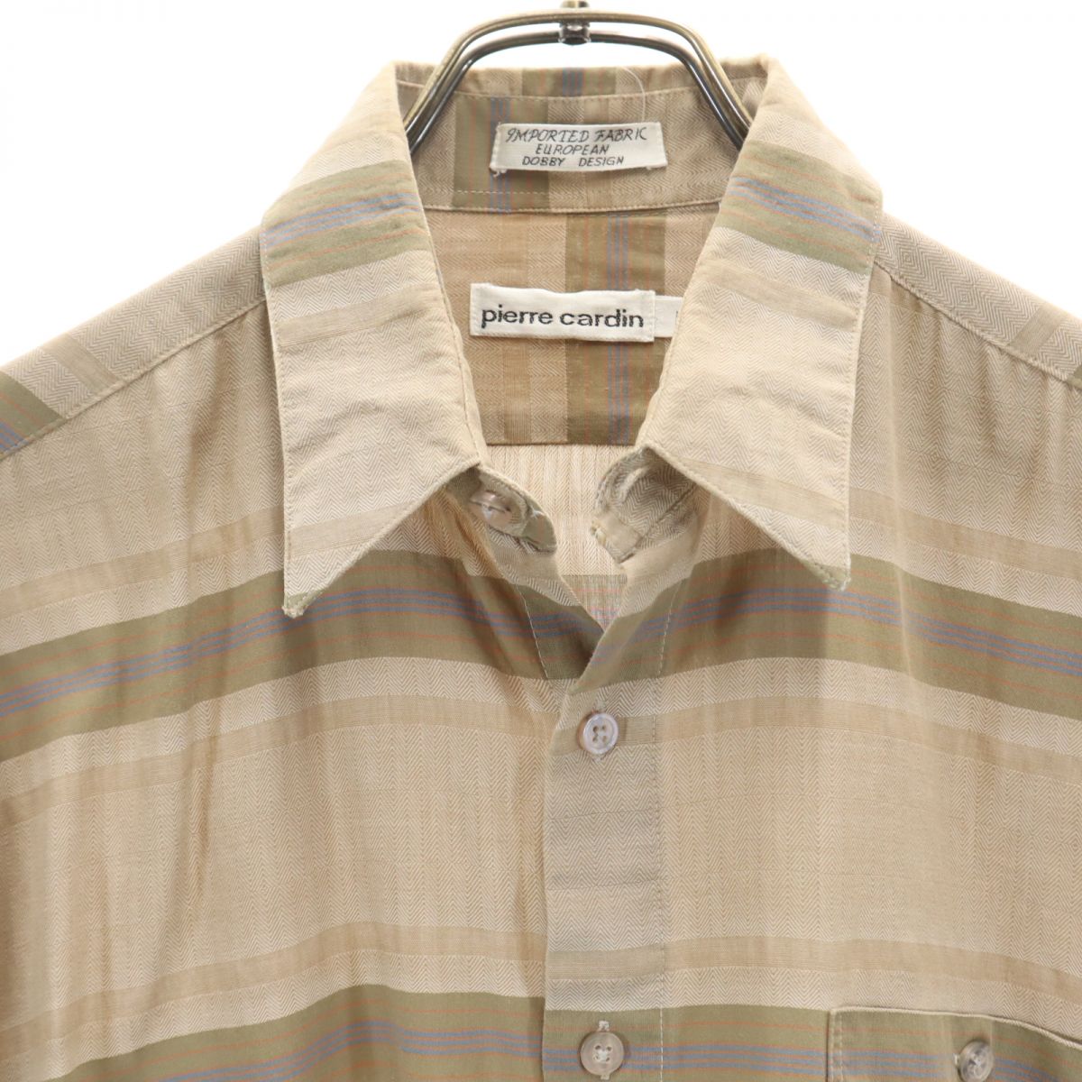 Pierre Cardin ピエールカルダン 90s オールド チェック 長袖 シャツ M ベージュ系 メンズ