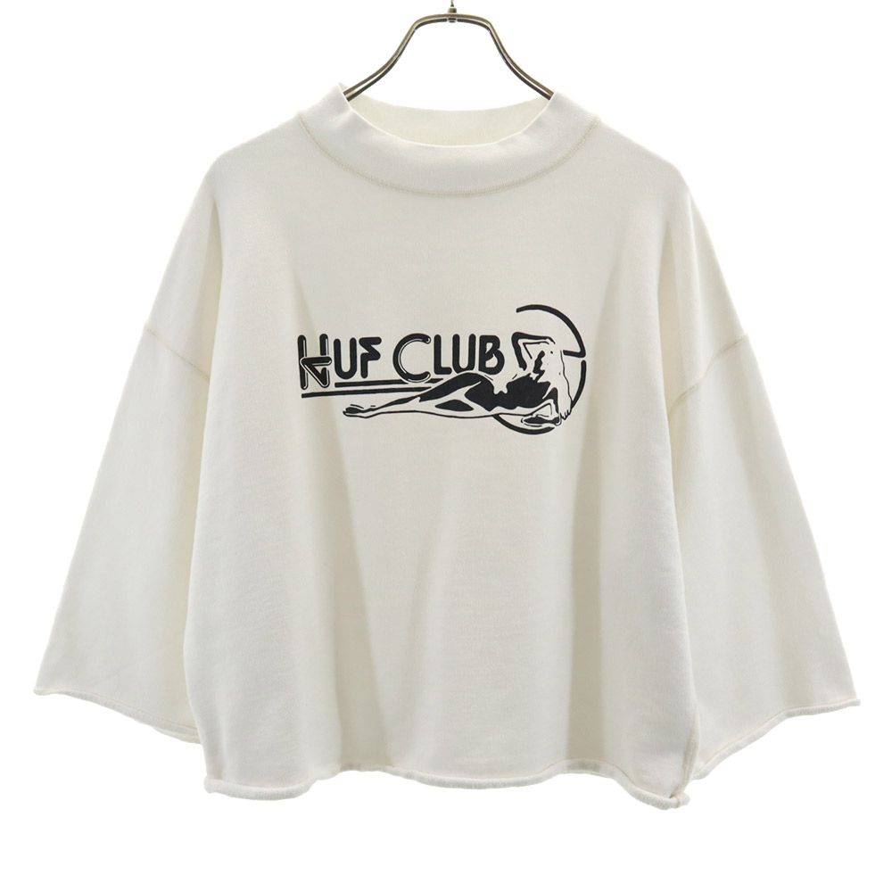 HUF ハフ 日本製 プリント 7分袖 トレーナー M ホワイト スウェット メンズ