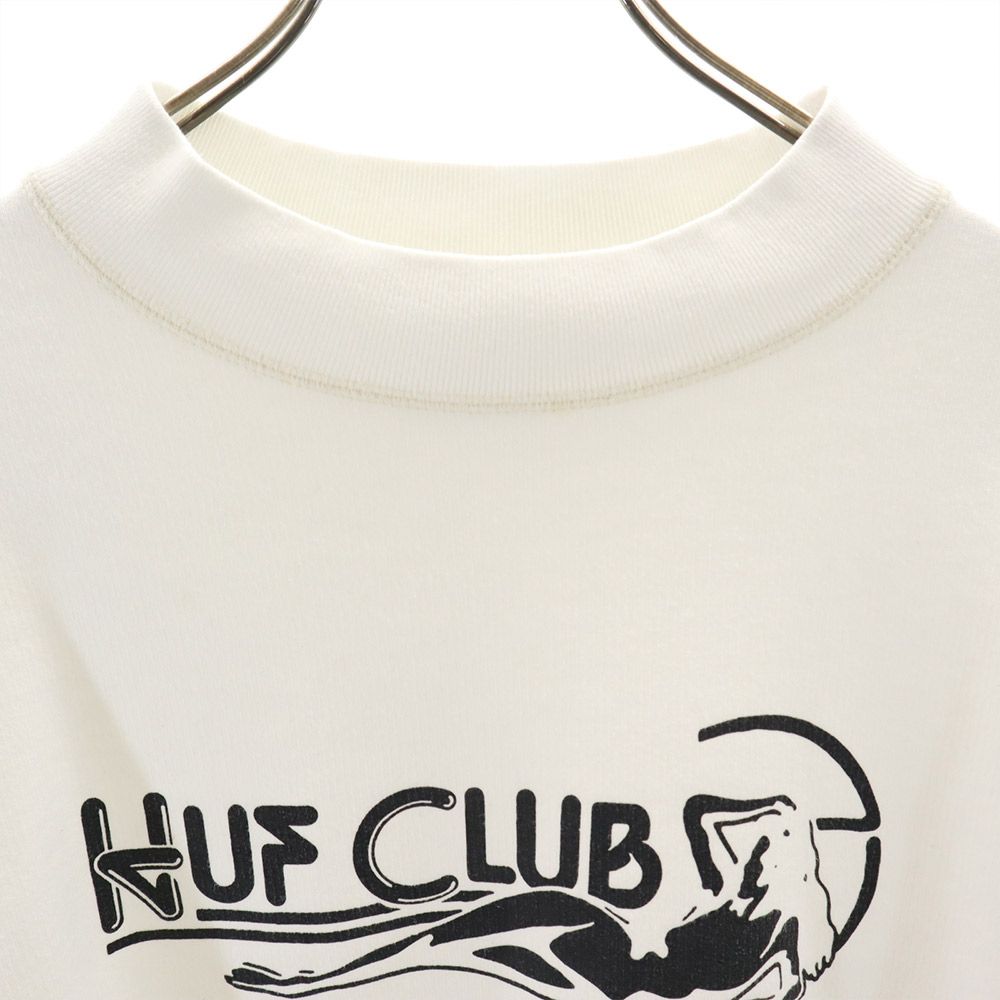 HUF ハフ 日本製 プリント 7分袖 トレーナー M ホワイト スウェット メンズ