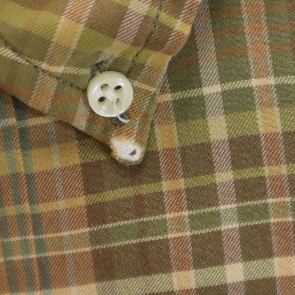 ラルフローレン チェック柄 長袖 ボタンダウンシャツ L ベージュ系 RALPH LAUREN レディース