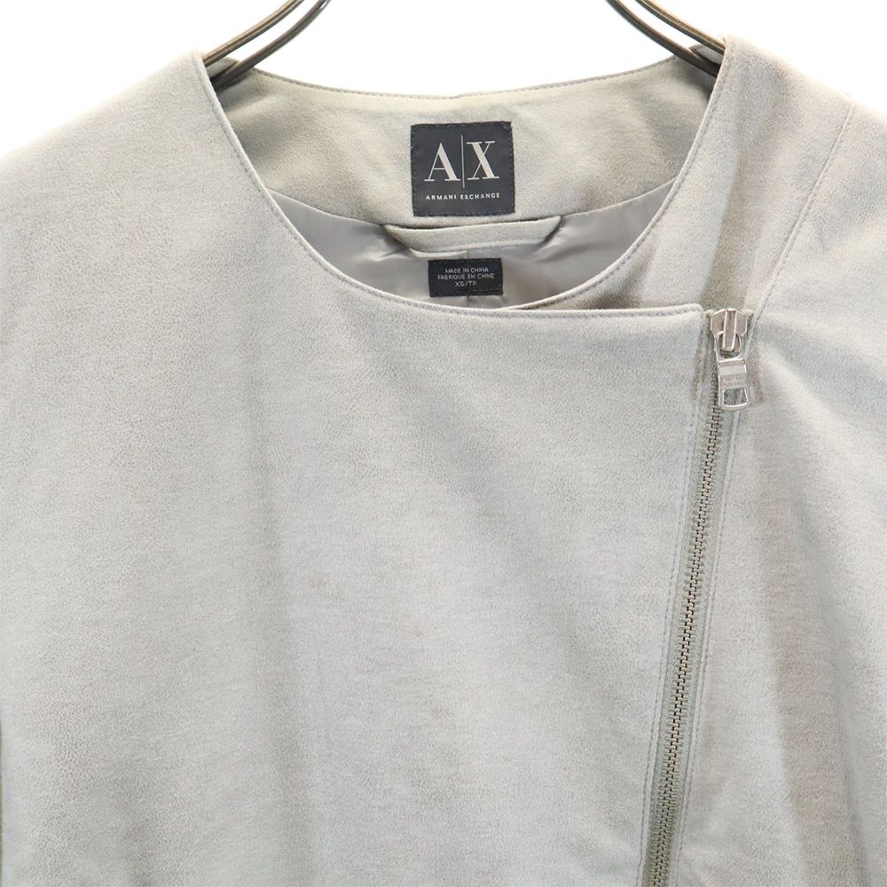 ARMANI EXCHANGE アルマーニエクスチェンジ スウェード ライダースジャケット XS グレー レディース