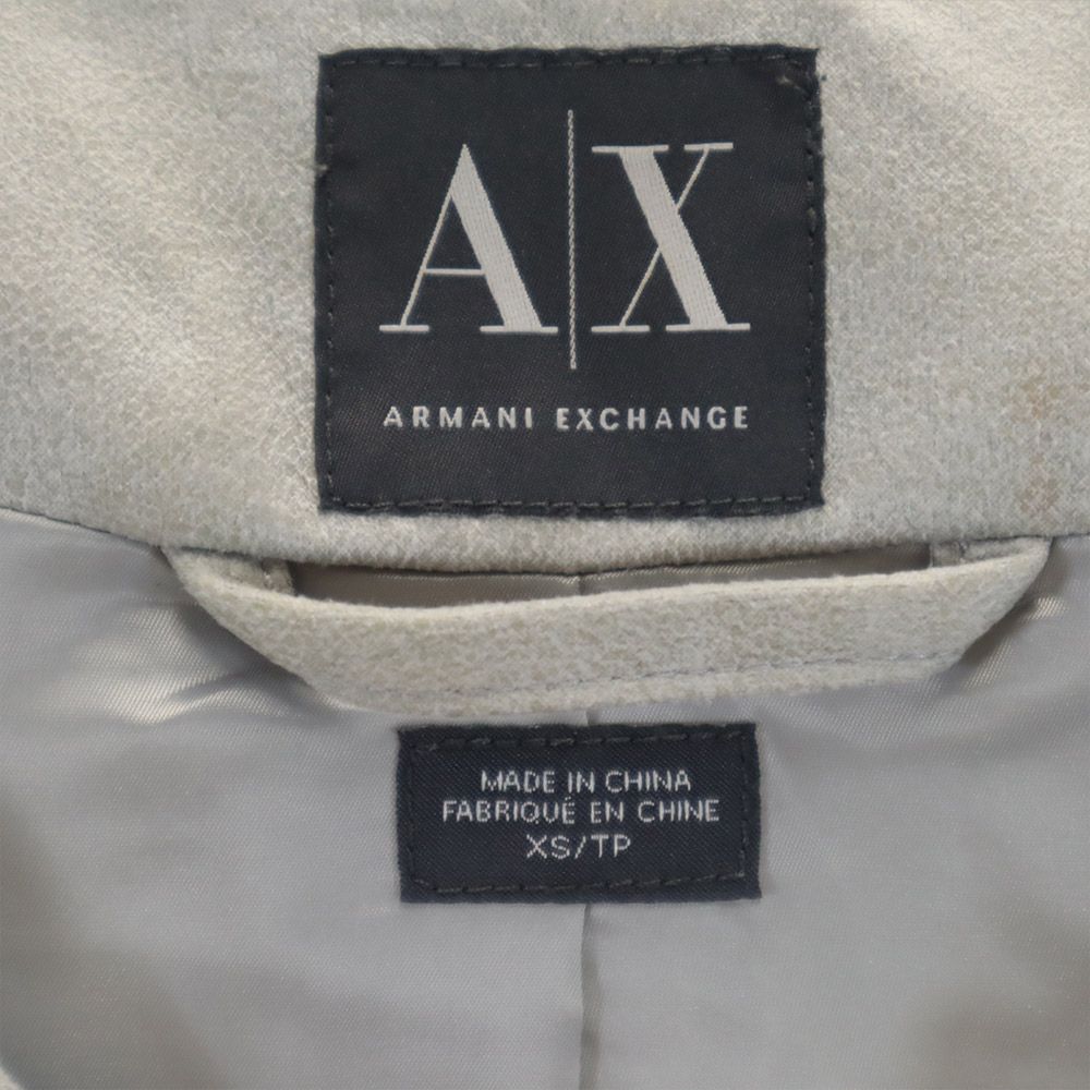 ARMANI EXCHANGE アルマーニエクスチェンジ スウェード ライダースジャケット XS グレー レディース
