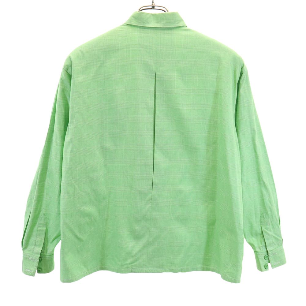 Christian Dior クリスチャンディオール 90s オールド チェック柄 長袖 シャツ M 緑系 レディース