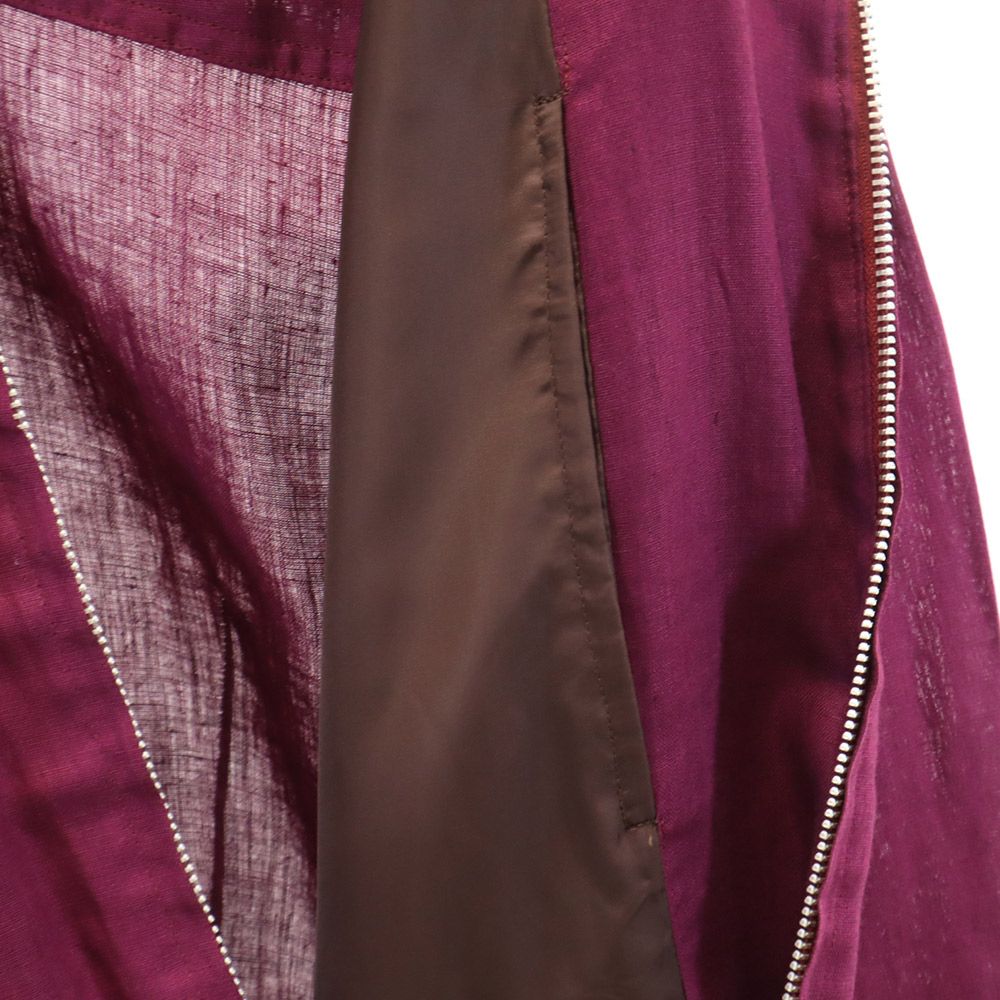 Paul Smith ポールスミス 日本製 リネン ジップジャケット M ボルドー系 LONDON メンズ