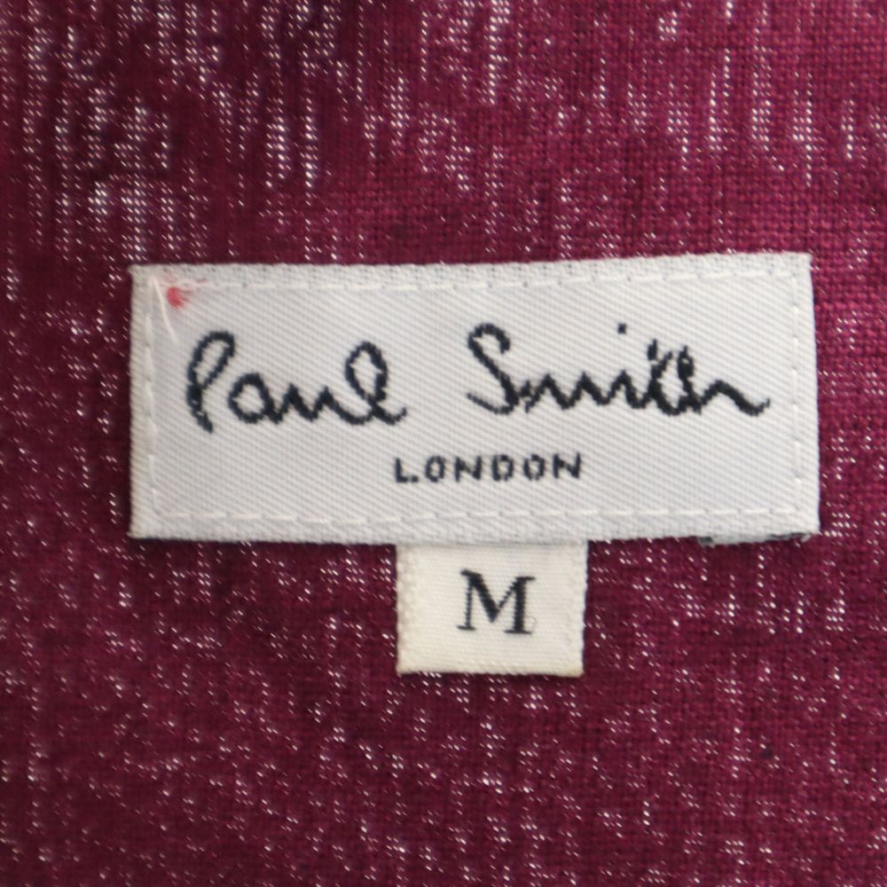 Paul Smith ポールスミス 日本製 リネン ジップジャケット M ボルドー系 LONDON メンズ