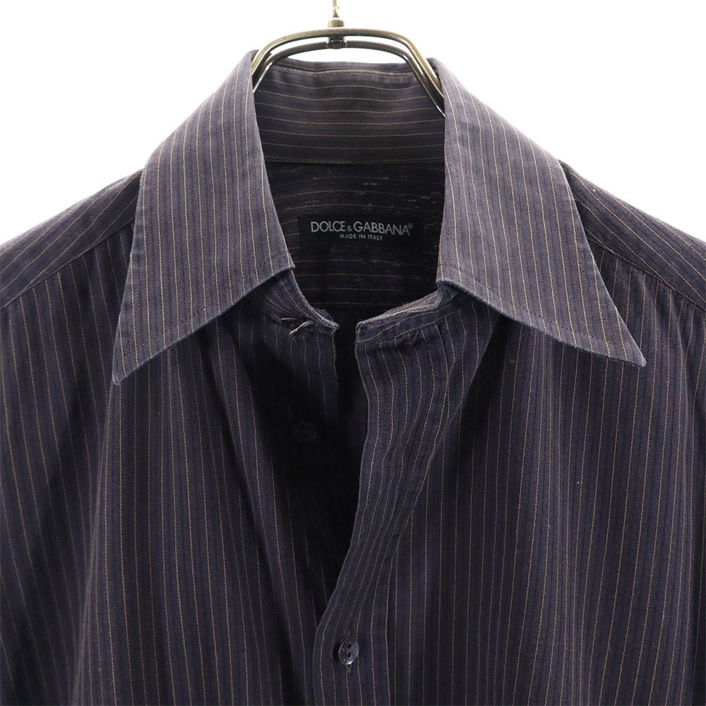 DOLCE&GABBANA ドルチェアンドガッバーナ イタリア製 長袖 コットンシャツ 38 グレー系 メンズ