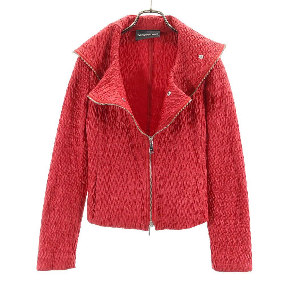 Emporio Armani エンポリオアルマーニ 長袖 ジップジャケット 40 レッド レディース