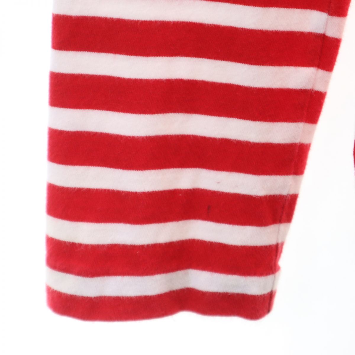 MAISON KITSUNE メゾンキツネ ボーダー 長袖 Tシャツ XS レッド系 メンズ
