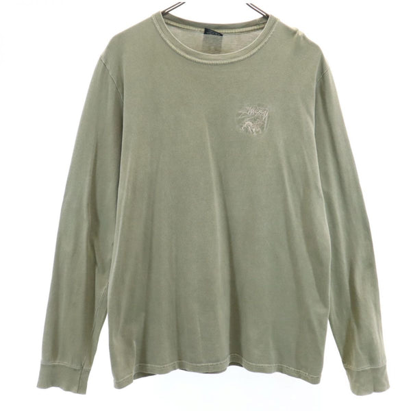 ステューシー 長袖 シャツ S カーキ STUSSY ロンT メンズ