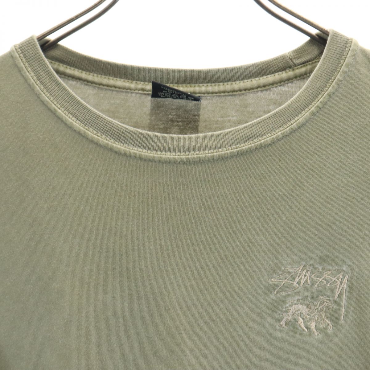 ステューシー 長袖 シャツ S カーキ STUSSY ロンT メンズ