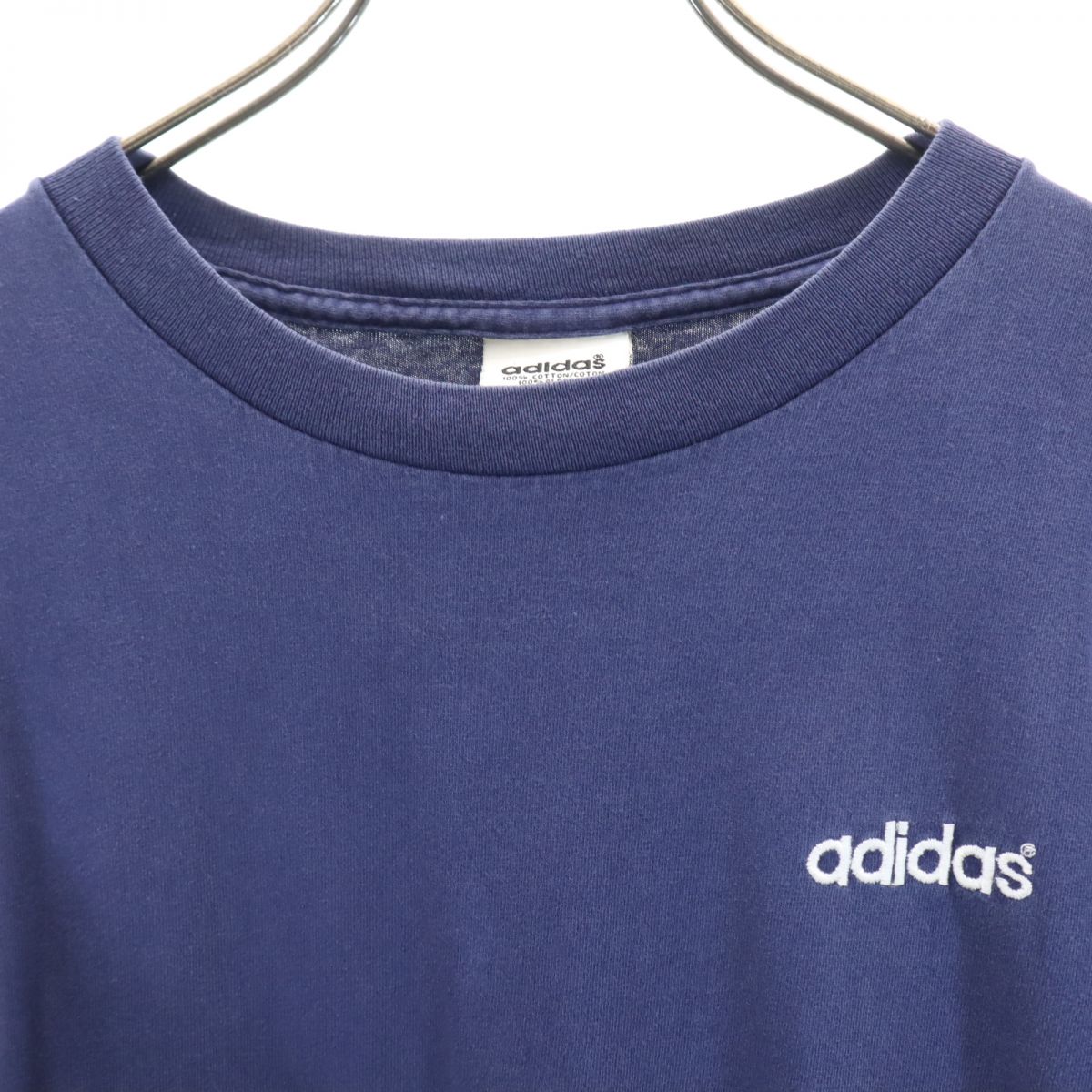 adidas アディダス 90s USA製 オールド 長袖 シャツ M ネイビー ロンT メンズ