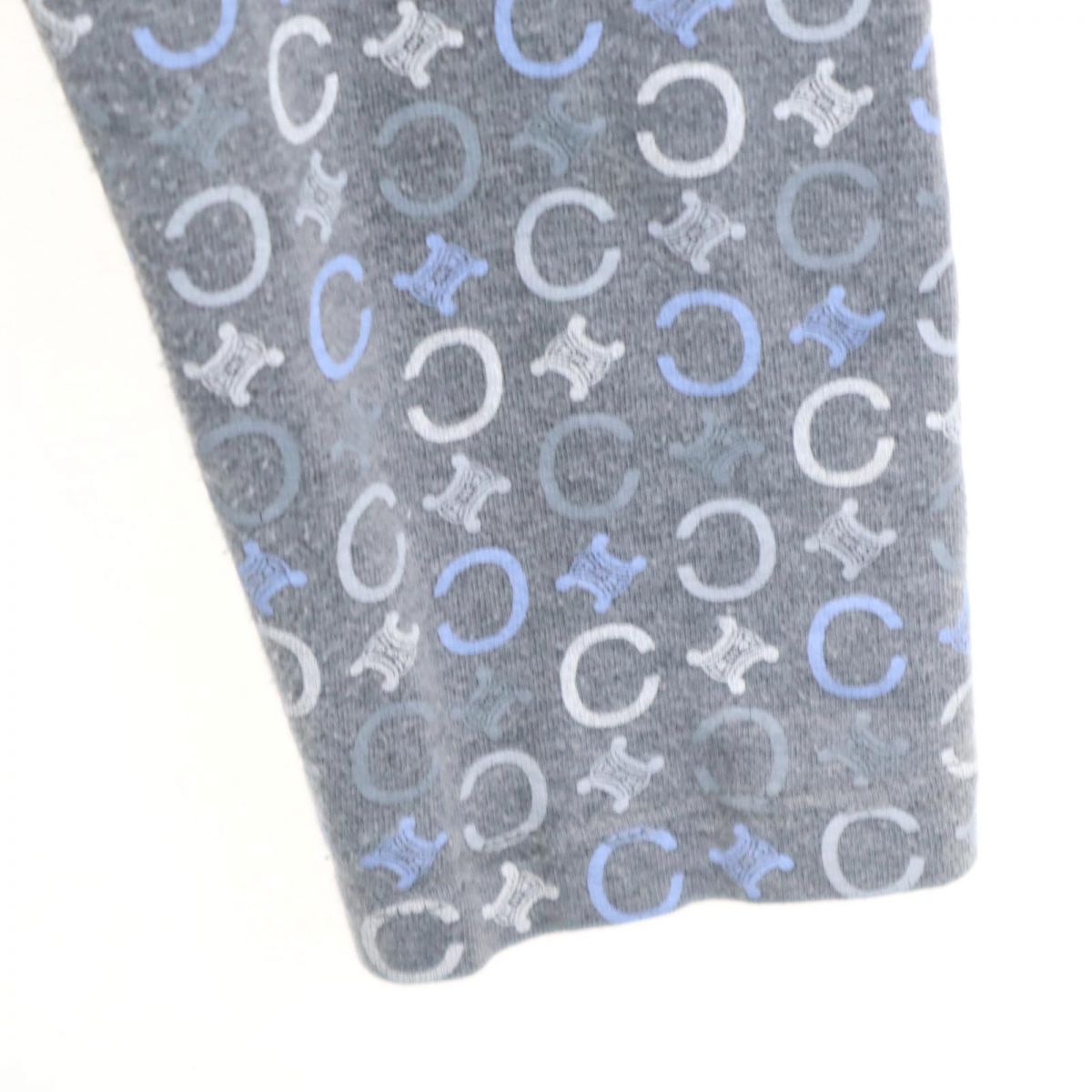 CELINE セリーヌ イタリア製 総柄 長袖 シャツ L グレー系 ロンT レディース