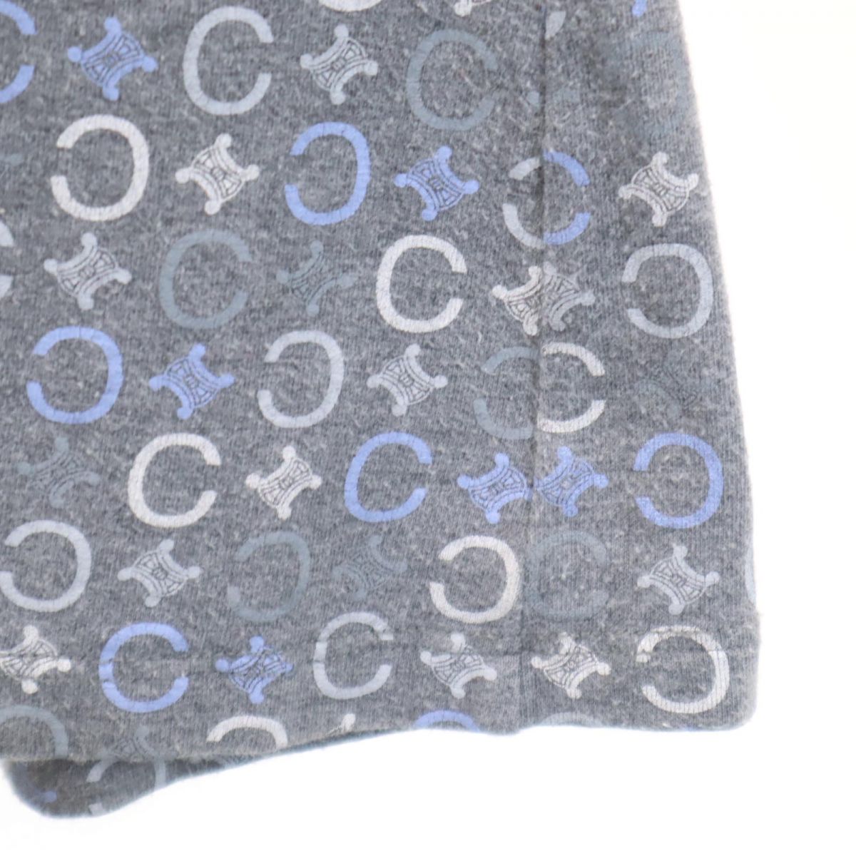 CELINE セリーヌ イタリア製 総柄 長袖 シャツ L グレー系 ロンT レディース