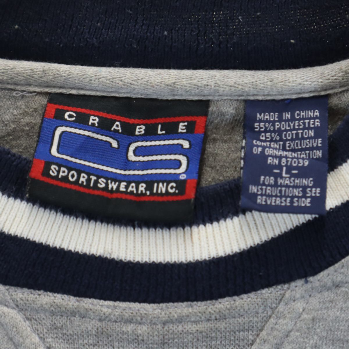 CRABLE CS 長袖 トレーナー L グレー sports 裏起毛 メンズ