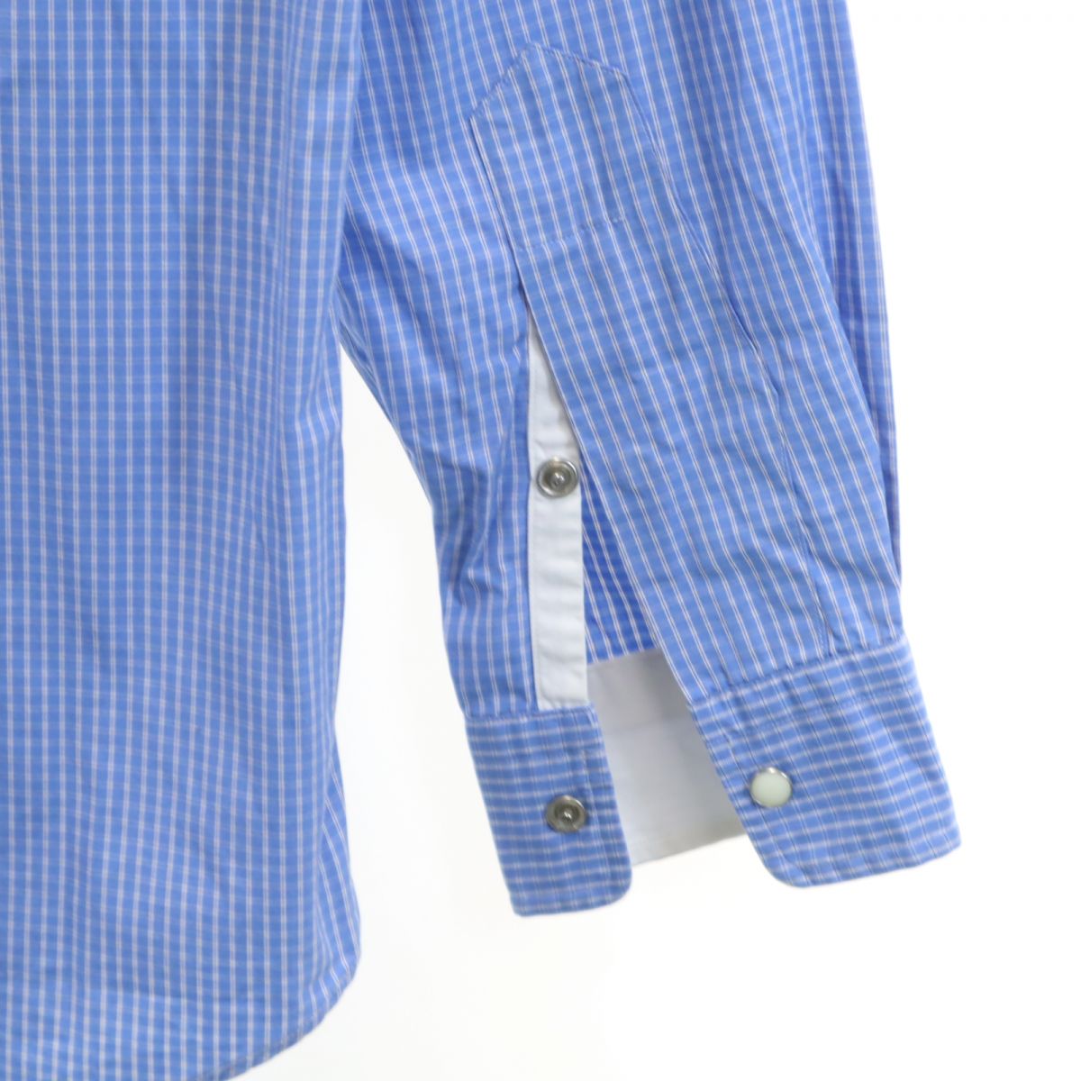 BEDWIN & THE HEARTBREAKERS ベドウィンアンドザハートブレイカーズ 日本製 チェック柄 長袖 ウエスタンシャツ 3 ブルー系 N゜3 PARAMOUNT QUALITY メンズ