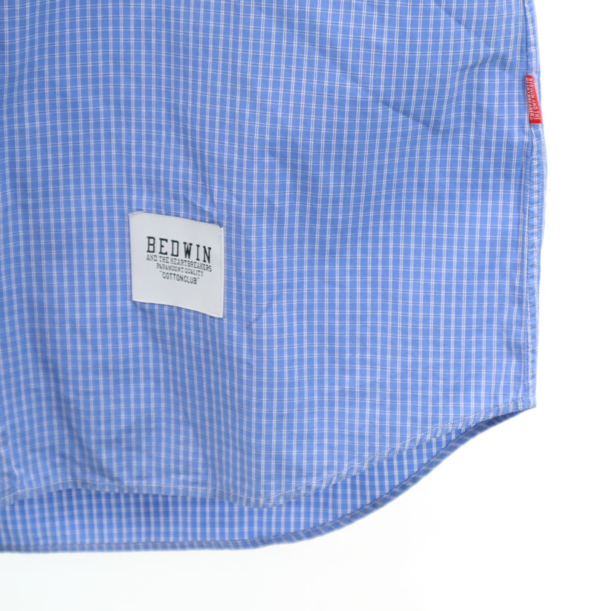 BEDWIN & THE HEARTBREAKERS ベドウィンアンドザハートブレイカーズ 日本製 チェック柄 長袖 ウエスタンシャツ 3 ブルー系 N゜3 PARAMOUNT QUALITY メンズ