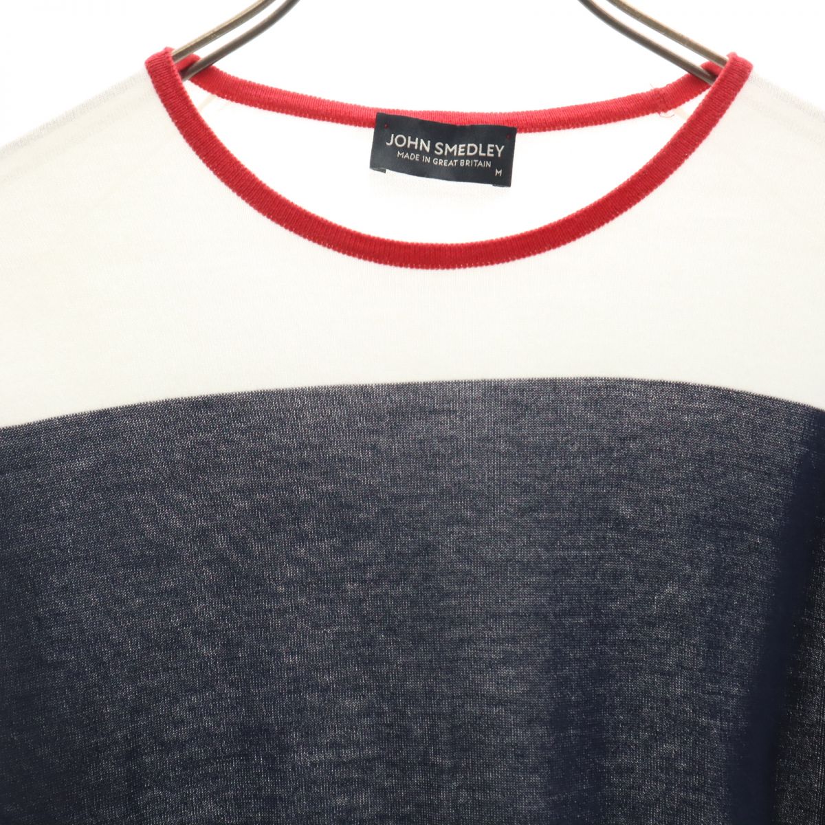 JOHN SMEDLEY ジョンスメドレー イギリス製 長袖 セーター M ホワイト系 ニット 薄手 レディース