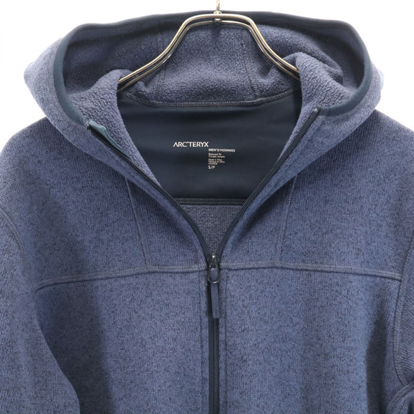 アークテリクス 長袖 ニット ジップパーカー S ブルー系 ARC'TERYX 裏起毛 メンズ