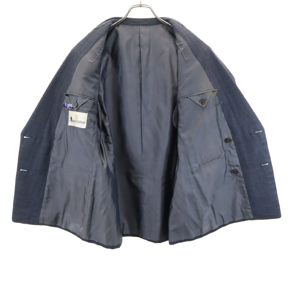 Aquascutum アクアスキュータム 90s 日本製 ウール オールド チェック柄 パンツスーツ 上下 セットアップ 94AB4 グレー メンズ