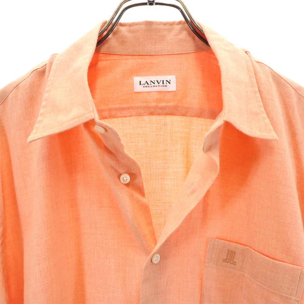 LANVIN ランバン 長袖 シャツ L オレンジ系 メンズ