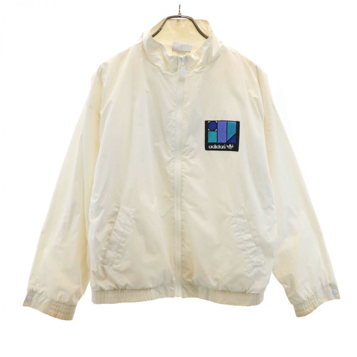 adidas アディダス 80s トレイフォイルロゴ ヴィンテージ バック プリント ジップジャケット ホワイト系 メンズ