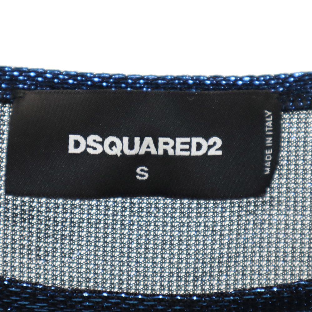 DSQUARED2 ディースクエアード イタリア製 7分袖 カットソー S ブルー系 レディース