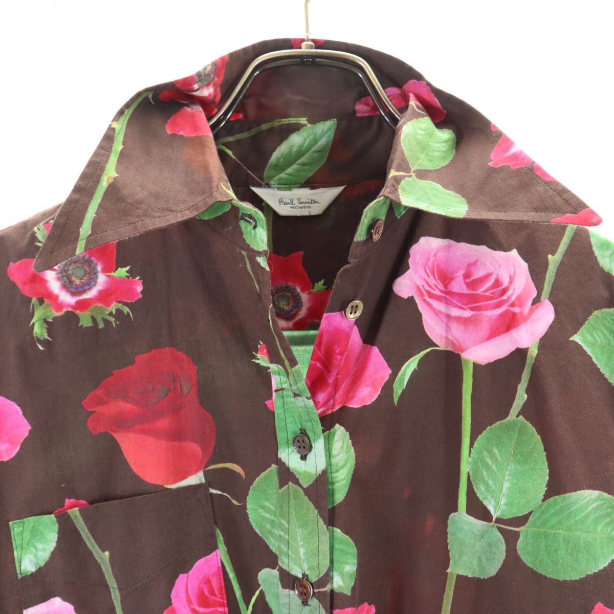 Paul Smith ポールスミス 花柄 長袖 シャツ 42 ブラウン系 レディース