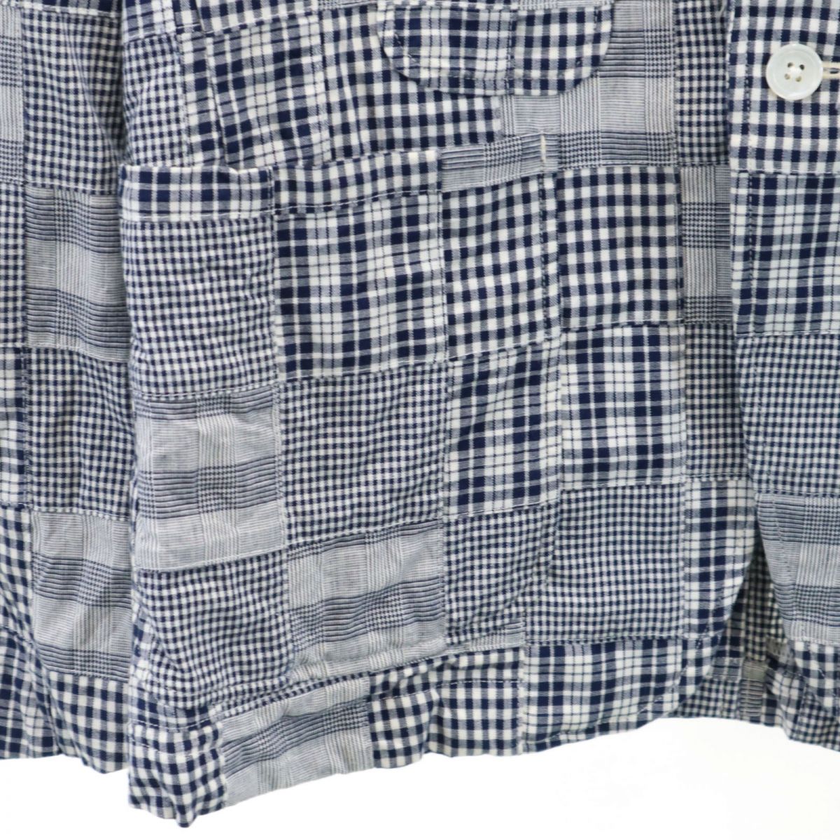 WASTETWICE&CO 日本製 チェック柄 パッチワーク テーラードジャケット 1 ネイビー系 メンズ