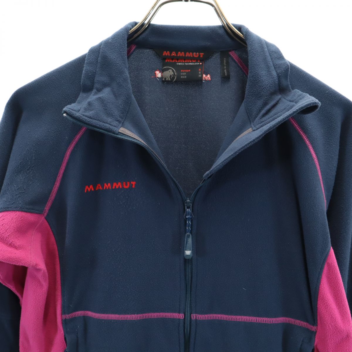Mammut マムート アウトドア 長袖 ジップジャケット M ネイビー×ピンク レディース