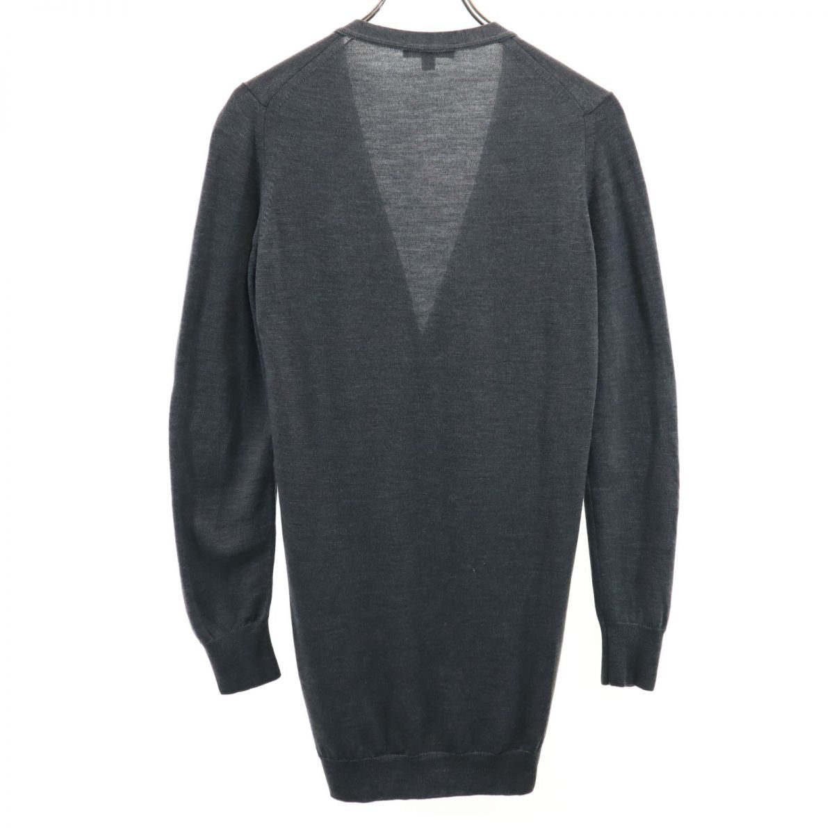 JOHN SMEDLEY ジョンスメドレー イギリス製 ウール 長袖 ニット カーディガン S グレー系 レディース