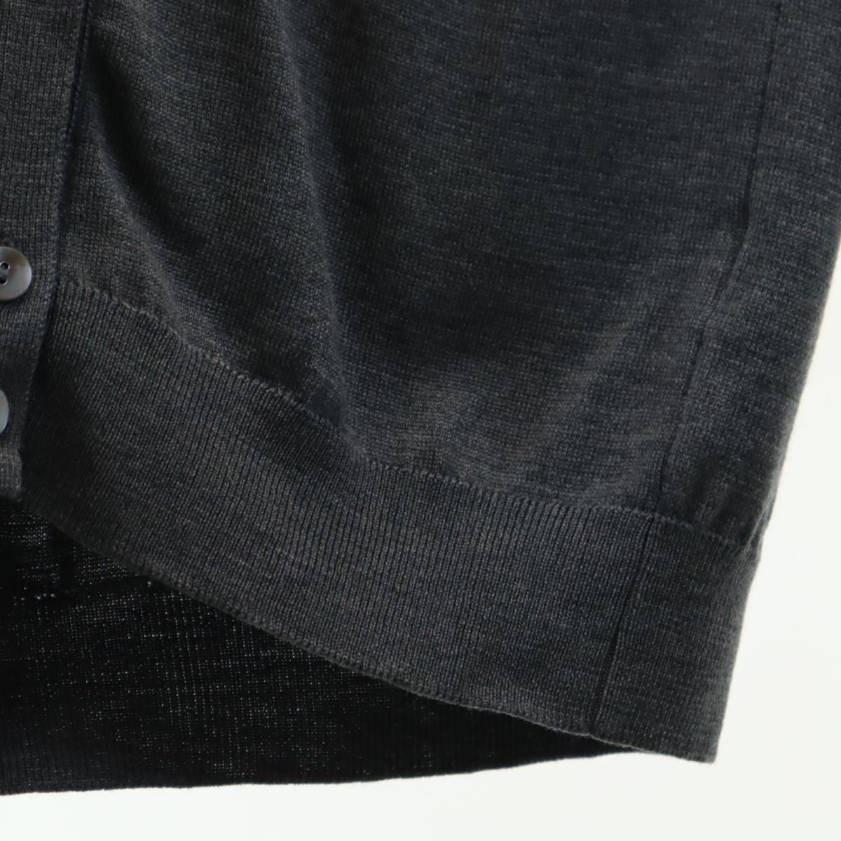 JOHN SMEDLEY ジョンスメドレー イギリス製 ウール 長袖 ニット カーディガン S グレー系 レディース