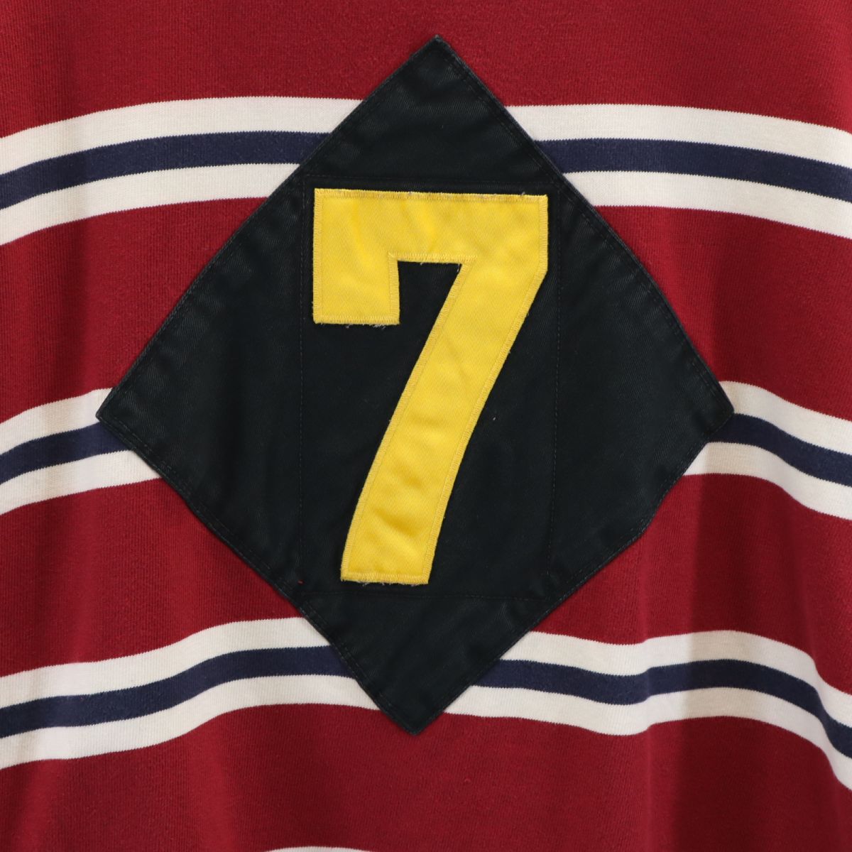 ポロバイラルフローレン ボーダー柄 長袖 ラガーシャツ M 赤系 Polo by Ralph Lauren メンズ