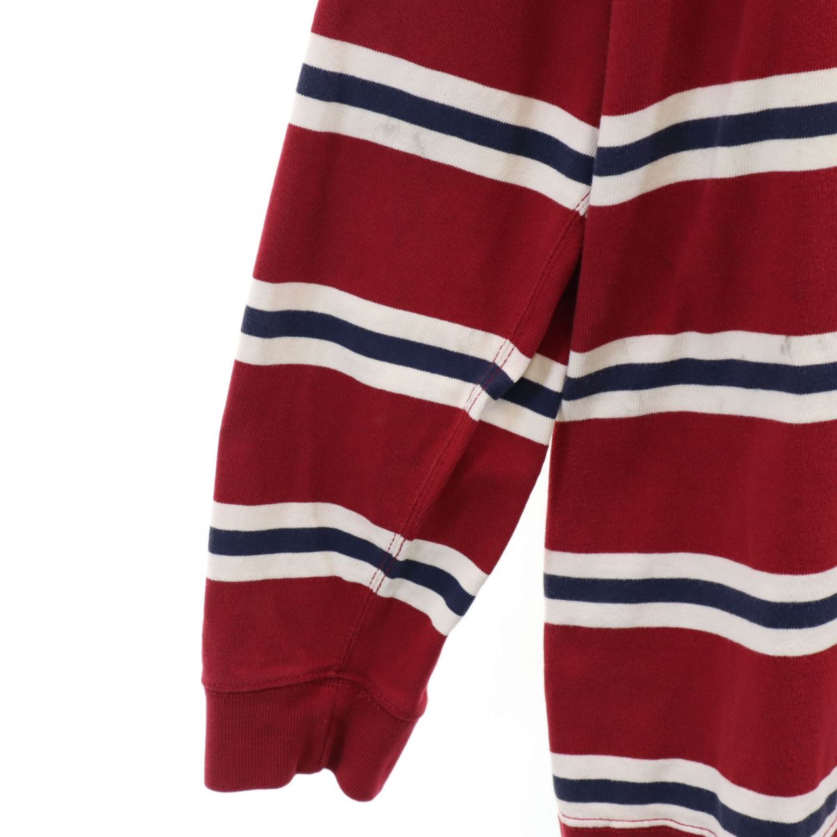 ポロバイラルフローレン ボーダー柄 長袖 ラガーシャツ M 赤系 Polo by Ralph Lauren メンズ