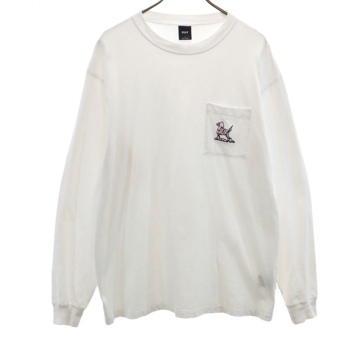 HUF ハフ 長袖 Tシャツ L ホワイト系 ロンT メンズ