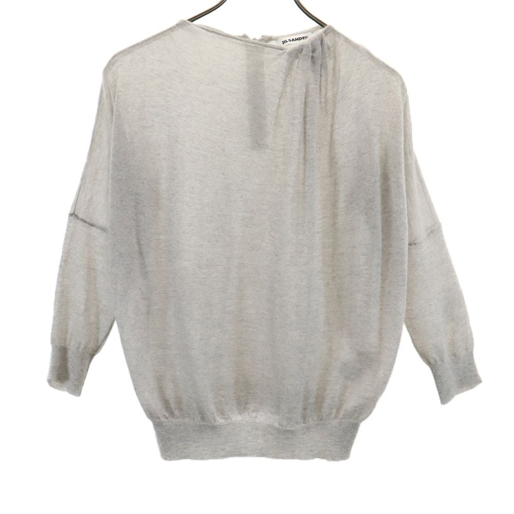 JIL SANDER ジルサンダー カシミヤ100％ 長袖 バックジップ セーター 36 グレー系 ニット レディース