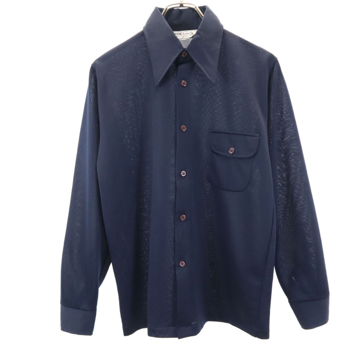 Munsing wear マンシングウェア ゴルフ 長袖 シャツ M ネイビー メンズ