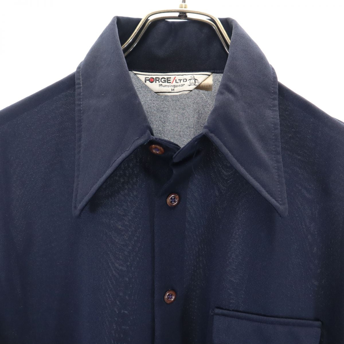 Munsing wear マンシングウェア ゴルフ 長袖 シャツ M ネイビー メンズ