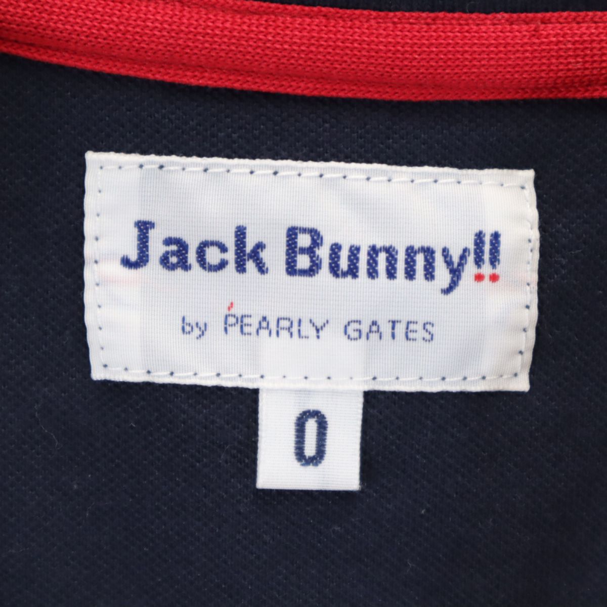 Jack Bunny!! ジャックバニー バイパーリーゲイツ ゴルフ 長袖 ポロシャツ ネイビー by PEARLY GATES 鹿の子地 レディース
