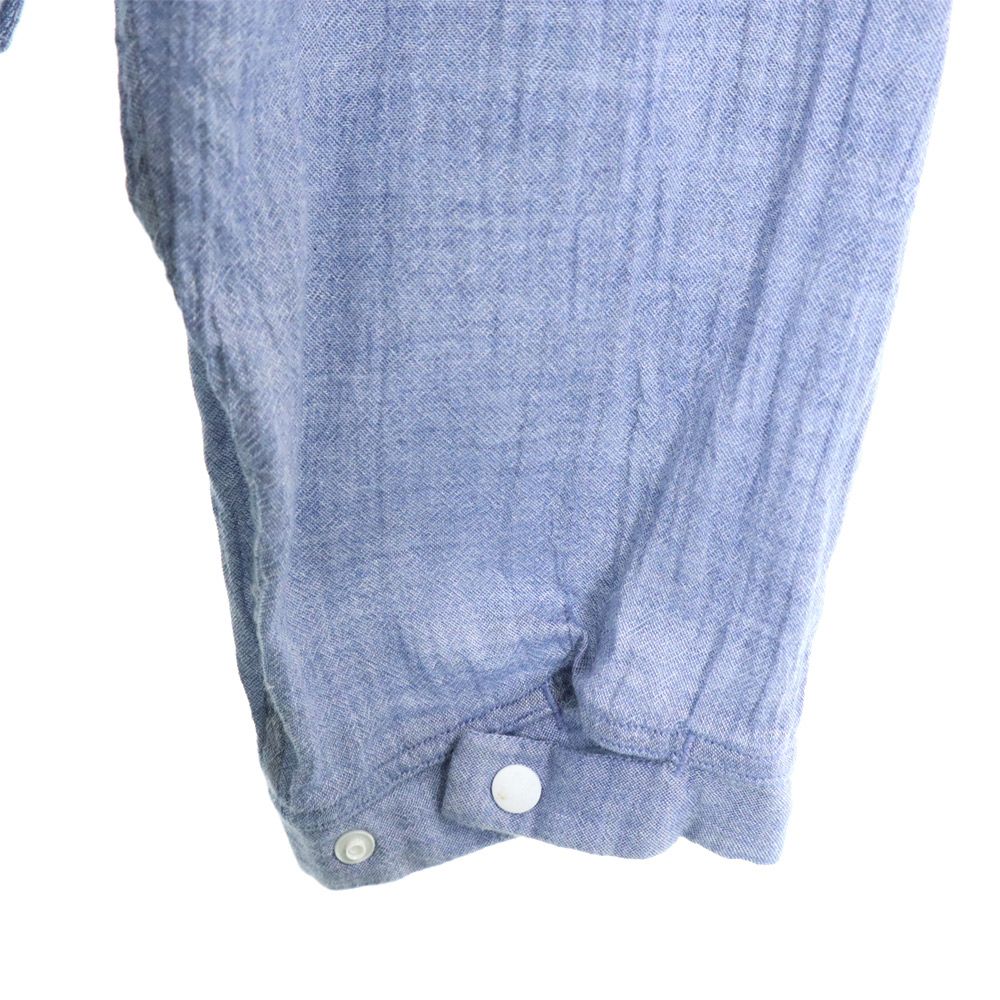 YAECA ヤエカ 日本製 ハーフボタン ジップジャケット S ブルー プルオーバー メンズ