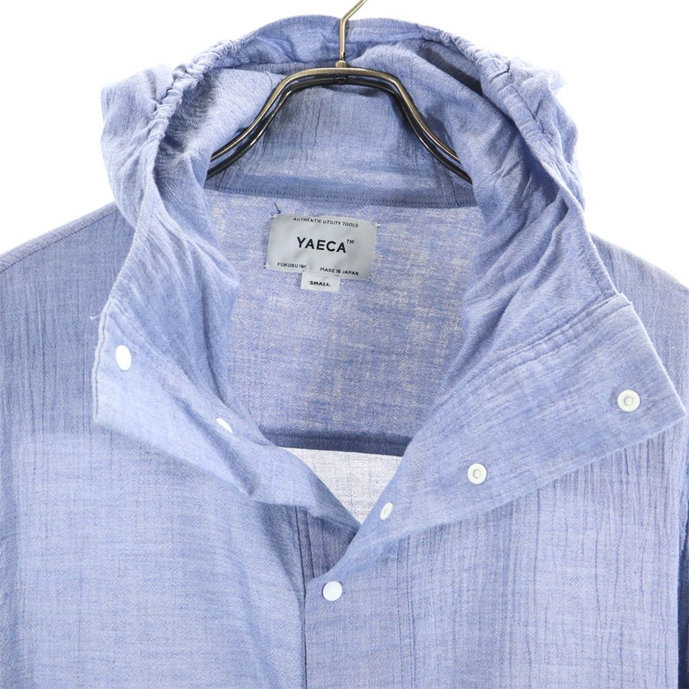 YAECA ヤエカ 日本製 ハーフボタン ジップジャケット S ブルー プルオーバー メンズ