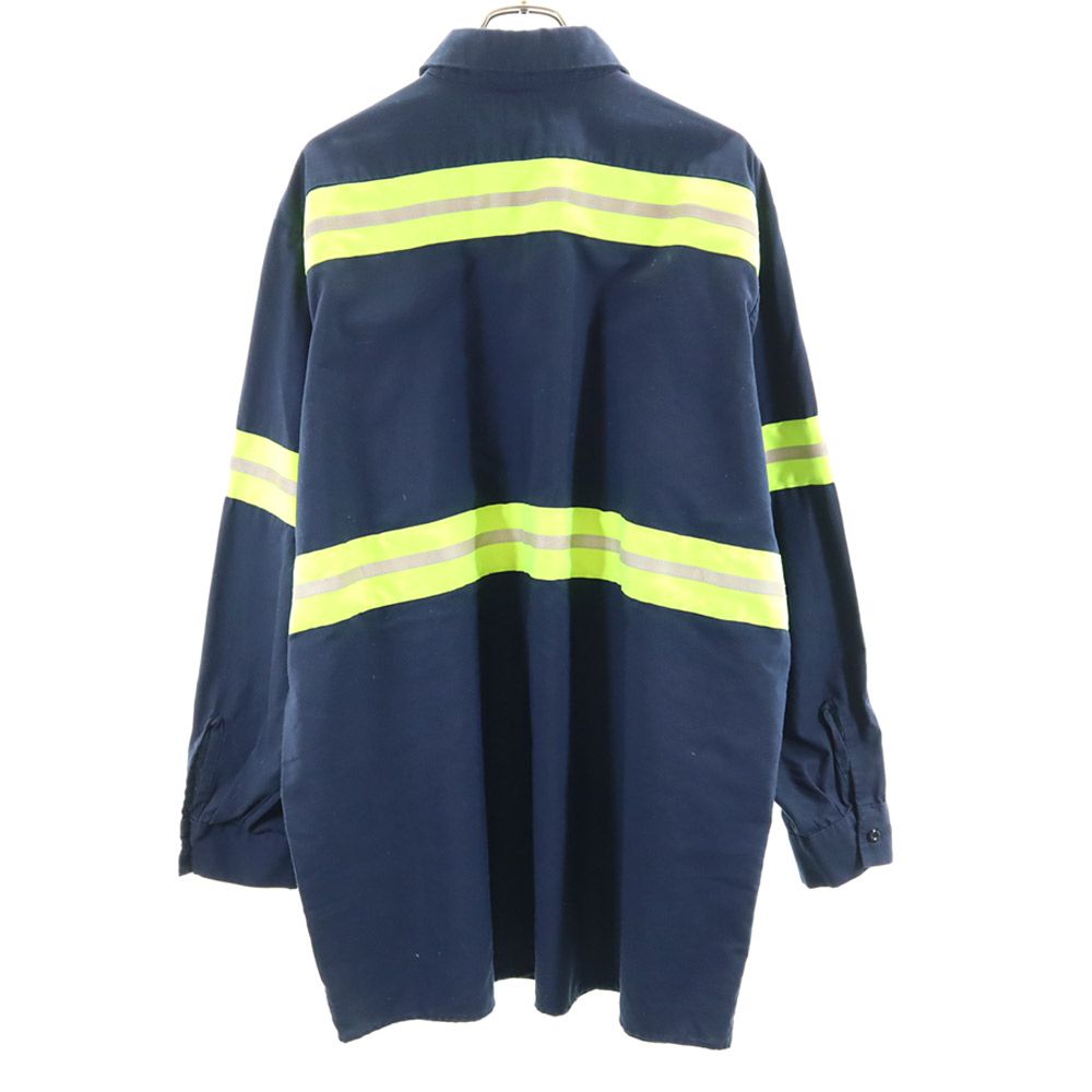 uniweave 長袖 ワークシャツ XXL ネイビー uniweave SOFTCOMFORT BIGサイズ メンズ