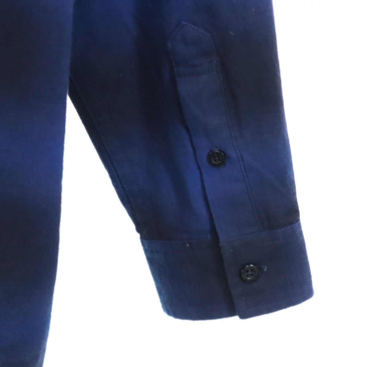 XLARGE エクストララージ チェック柄 長袖 ジップ コットンシャツ S ブルー×ブラック メンズ